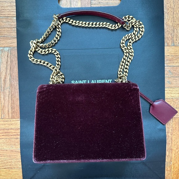 SAINT LAURENT
Sunset Monogram YSL Small Velvet Chain Crossbody - Picture 3 of 13